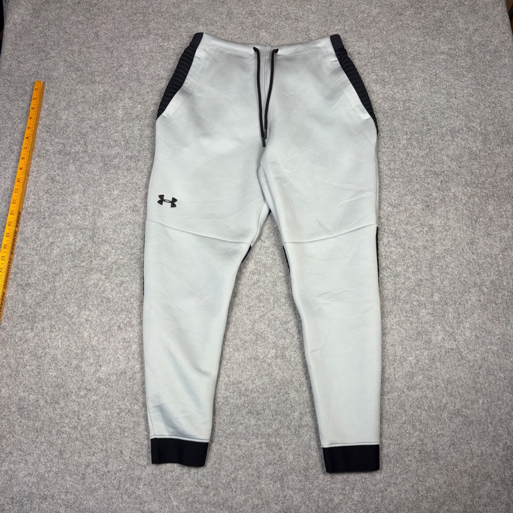 Under Armour Unstoppable Joggers Mens Large Gray Black Moto Tapered Sweatpants